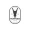 Vintage skull animal longhorn logo design