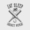 vintage slogan typography eat sleep cricket repeat