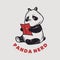Vintage slogan typography panda nerd panda reading a book