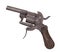 Vintage small pin fire revolver isolated.