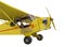 Vintage small single engine yellow airplane isolat