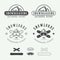 Vintage snowboarding logos, badges, emblems and design elements.