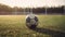 Vintage Soccer Ball on an Empty Field