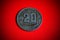 Vintage soviet coin on red background