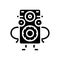 vintage speaker character retro music glyph icon vector illustration