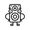 vintage speaker character retro music line icon vector illustration