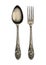 Vintage spoon and fork hand drawing,Spoon and fork sketch art is