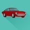 Vintage sport car vector illustration. European classic automobile