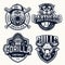 Vintage sport teams emblems set