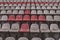 Vintage Stadium Chairs old time not used with dust red and white colors