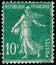 Vintage stamp printed in France circa 1922 shows antique Sower