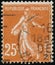 Vintage stamp printed in France circa 1927 shows antique Sower