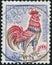 Vintage stamp printed in France circa 1962 shows the Gallic Cock