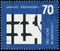 Vintage stamp printed in Germany circa 1974 shows text Amnesty International