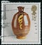 Vintage stamp printed in Great Britain 1987 shows Studio Pottery