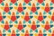 Vintage star seamless pattern retro stamp flat