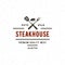 Vintage steak house logo. retro styled grill restaurant emblem. vector illustration