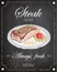 Vintage steak house menu poster design, chalkboard background, f