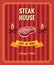 Vintage steak poster vector template