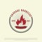 Vintage steak sausage barbeque logo design illustration