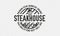 Vintage Steakhouse Logo. Steak grill retro logo template. Barbecue restaurant emblem. Vector Illustration.