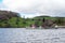 Vintage steam boat named The Western Belle at the pier on Ullswater in Lake District National Park, England, UK