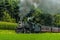 Vintage Steam Locomotive with Antique Passenger Train