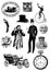 Vintage steampunk clip art set