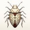 Vintage Stink Bug Illustration With Bronze And Beige Tones