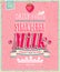 Vintage Strawberry Milk poster. Vector illustratio