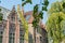 Vintage street in Bruges Belgium.Europe landscape panorama old town