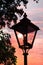 Vintage street lantern, sunset mood