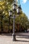 Vintage streetlight at street of old town in Riga, Latvia