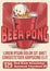 vintage style beer pong tournament poster template illustration