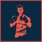 Vintage style boxer vector