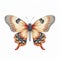 Vintage-style Butterfly Illustration On White Background