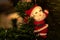 Vintage style Christmas decoration Santa Claus doll, retro style color photos with vignette