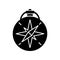 Vintage style compass black glyph icon