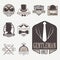 Vintage style design hipster gentleman vector illustration badge black silhouette element.