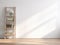 Vintage style empty room with white plank wall 3d render