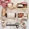 vintage style flatlay photo with lace trim spools and accessories