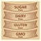 Vintage style gluten free, sugar free, dairy free banners design