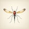 Vintage-style Gnat Illustration: Hand-drawn Mosquito Vector In Tintype Photography Style