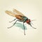 Vintage-style Gnat Illustration: Hyper-realistic Bug Art For Web Design