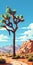 Vintage-style Joshua Tree National Park Poster Illustration