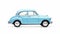 Vintage Style Little Blue Car On White Background