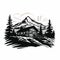 Vintage Style Mountain Cabin Icon - Uhd Image