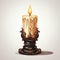 Vintage Style Ornamental Dripping Candle In 2d Game Art