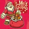 Vintage style santa greeting christmas