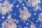 vintage style of tapestry flowers fabric jeans pattern background.